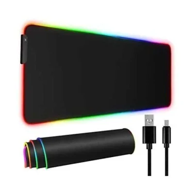 Porodo Gaming RGB Mousepad  Micro-Textured Surface For Control And Speed - Black